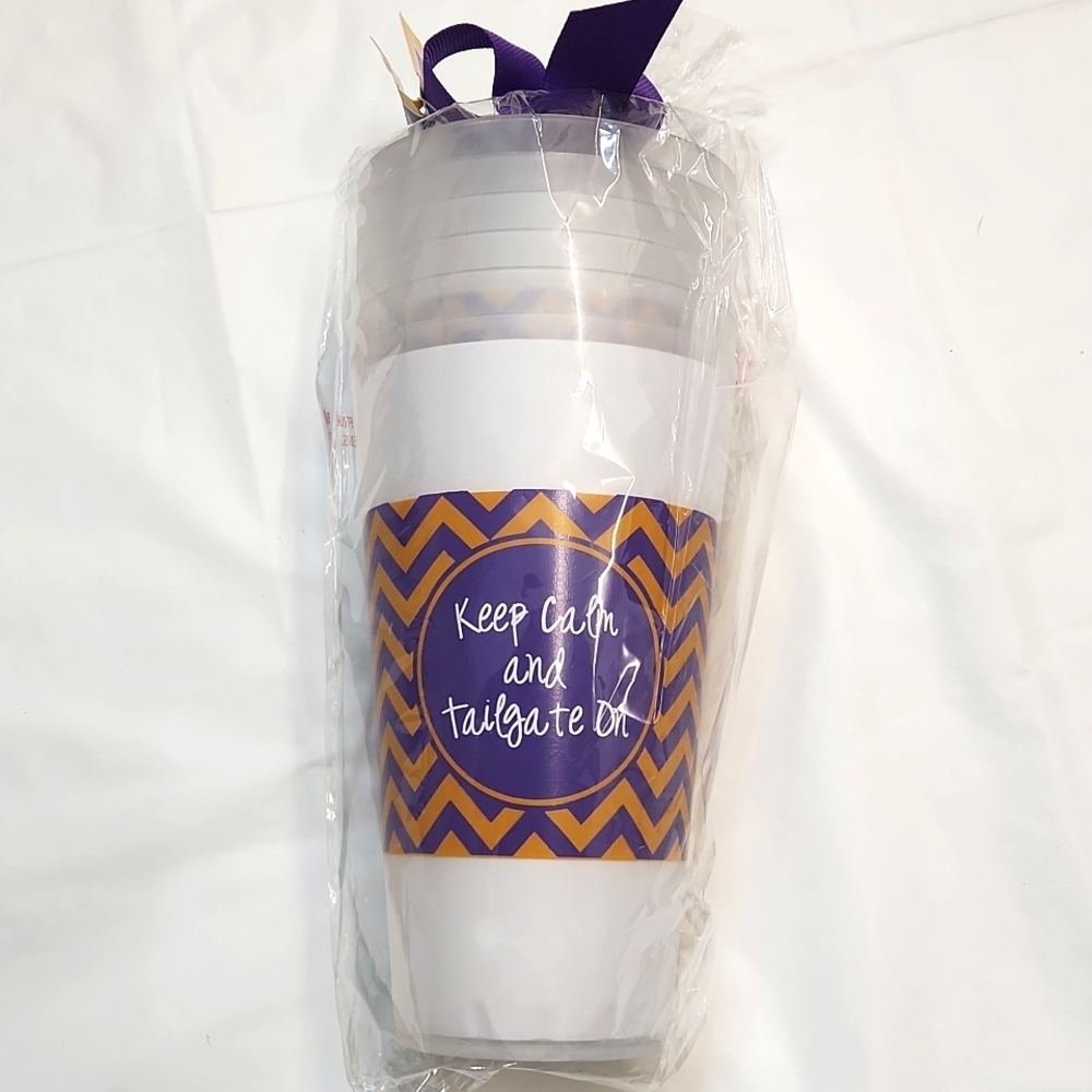 Set of 6 "Keep Calm and Tailgate On" Cups NWT